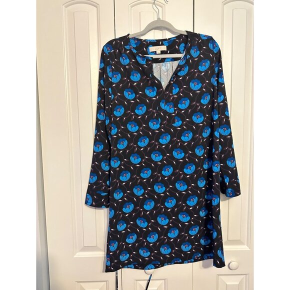 Loft Womens Floral Print Long‎ Sleeve Dress With Belt M - Picture 5 of 5
